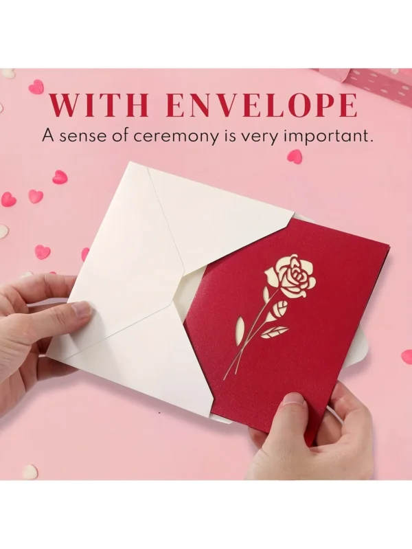 3D Pop-Up Happy Birthday Rose Card - Perfect for Anniversaries, Mother's Day, Weddings 4