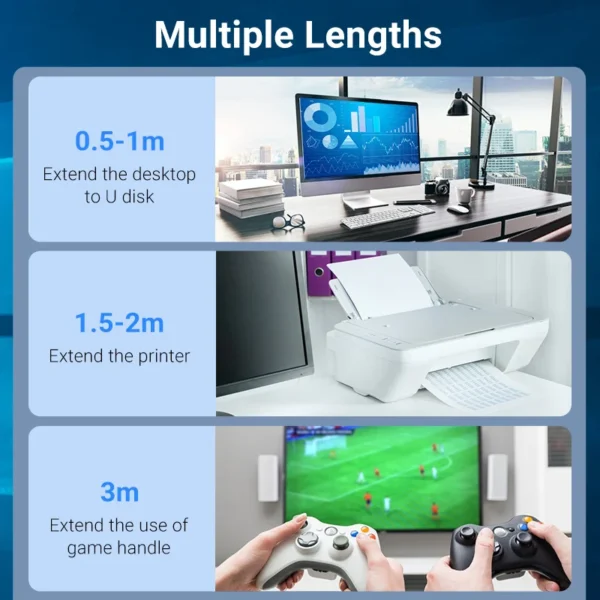Vention USB 3.0 Extension Cable USB 3.0 2.0 Cable Extender Data Cord 5