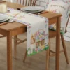 Linen Easter Table Runner Cute Bunny Dining Table Cloth 2
