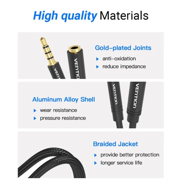 Vention Extension Cable Stereo 3.5 mm Jack Headphone Speaker Cable 6