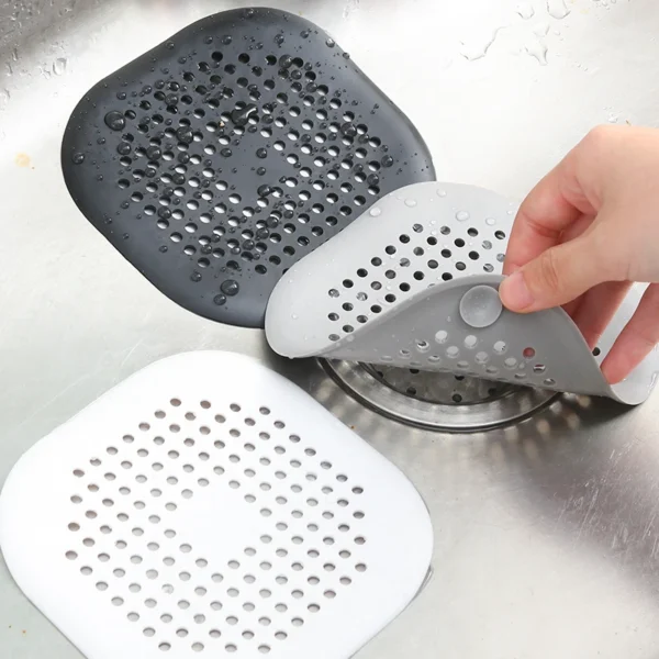 Silicone Bathroom Floor Bathtub WaterFilter Shower Drain Hair Catcher 2