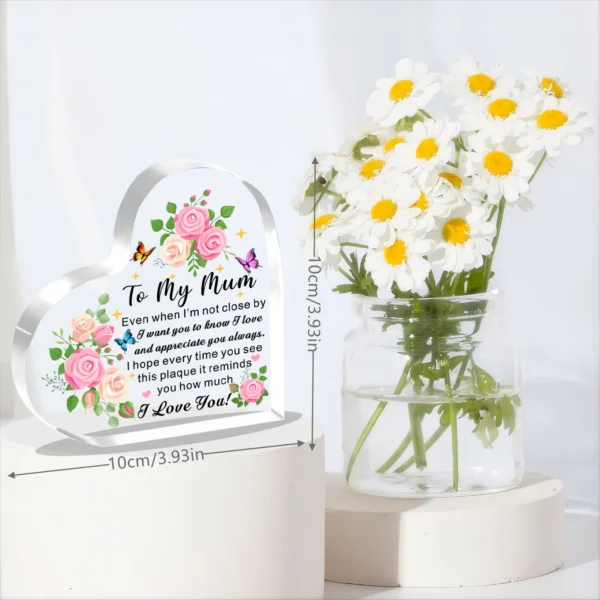 Mothers Day Gifts From family Acrylic Heart Shape Plaque 3