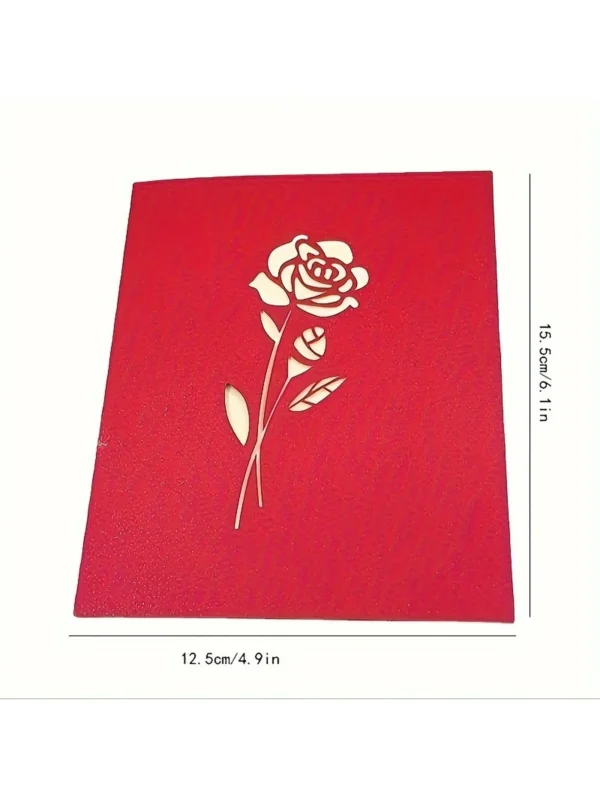3D Pop-Up Happy Birthday Rose Card - Perfect for Anniversaries, Mother's Day, Weddings 3