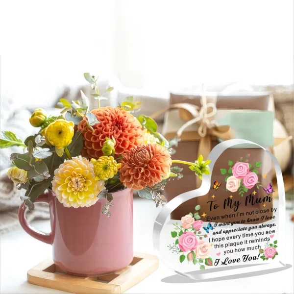Mothers Day Gifts From family Acrylic Heart Shape Plaque 6