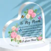 Mothers Day Gifts From family Acrylic Heart Shape Plaque 2