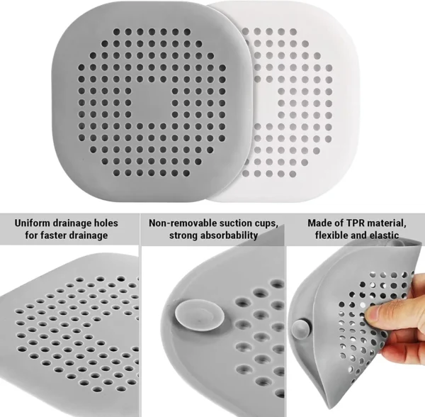 Silicone Bathroom Floor Bathtub WaterFilter Shower Drain Hair Catcher 6