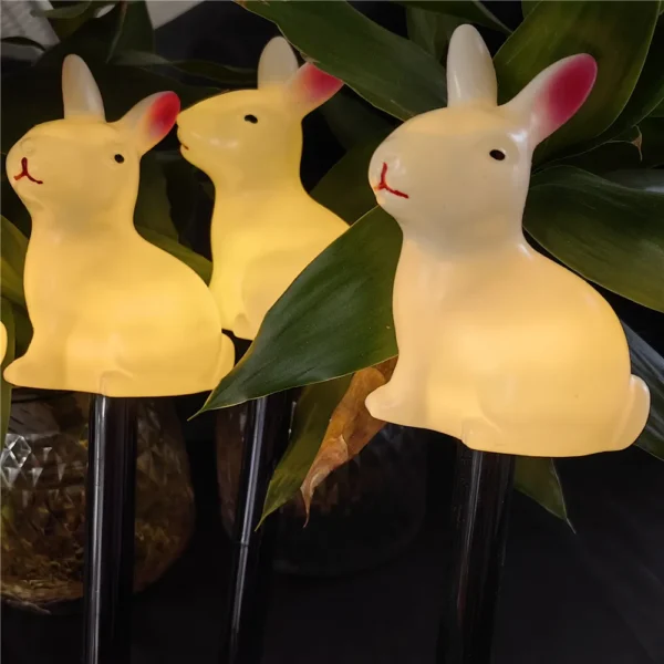 5-Pack Solar-Powered Rabbit Easter Bunny Outdoor LED Lights Garden Decorations 6