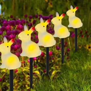 5-Pack Solar-Powered Rabbit Easter Bunny Outdoor LED Lights Garden Decorations 1