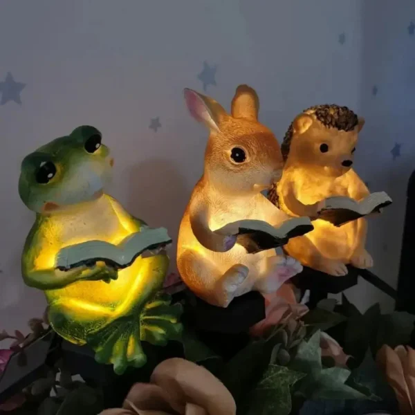 Solar Courtyard Lamp Resin Rabbit Hedgehog Luminous LED Lawn Lights 6