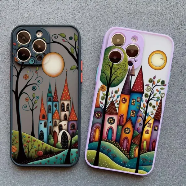 Painted Forest House Phone Case For iphone 17 16 15 14 Pro Max Cases Plus 11 13 12 Pro Max Mini X XR XS Shockproof Back Cover 3