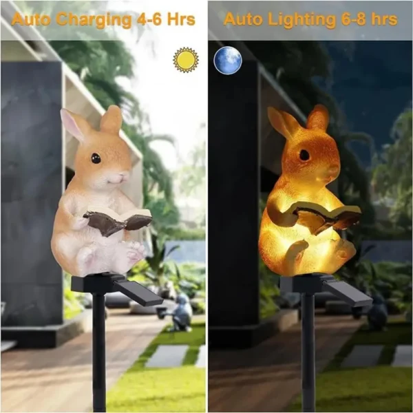 Solar Courtyard Lamp Resin Rabbit Hedgehog Luminous LED Lawn Lights 2