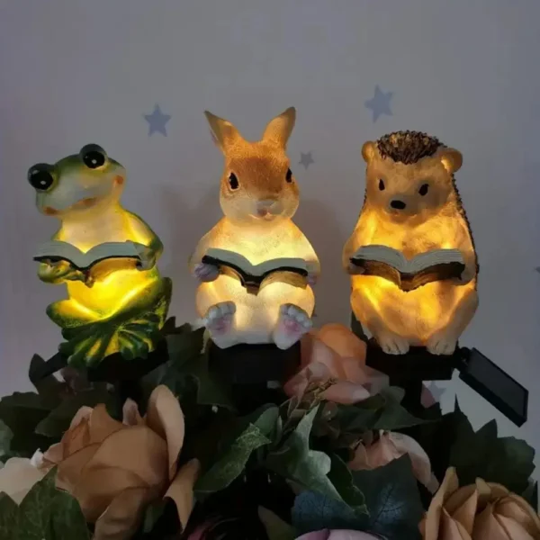 Solar Courtyard Lamp Resin Rabbit Hedgehog Luminous LED Lawn Lights 5