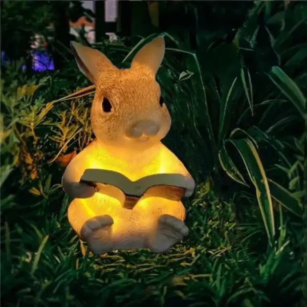 Solar Courtyard Lamp Resin Rabbit Hedgehog Luminous LED Lawn Lights 3