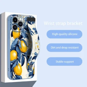 Lemon Star Flower Art Pattern Wrist Strap Phone Case For iPhone 17 16 15 14 Plus 13 12 11 Pro Max X XS 1