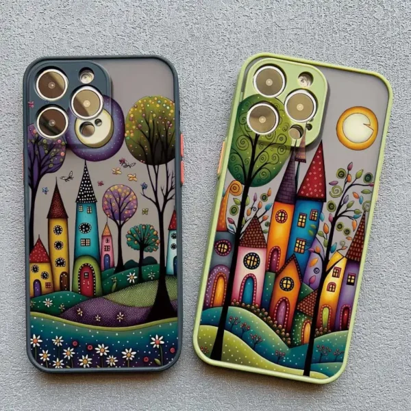 Painted Forest House Phone Case For iphone 17 16 15 14 Pro Max Cases Plus 11 13 12 Pro Max Mini X XR XS Shockproof Back Cover 2
