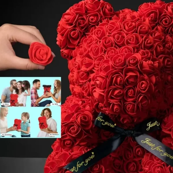 Artificial Flower Eternal Rose Teddy Bear for Mom Mother's Day Birthday Valentine's Day Anniversary Gifts &Artificial Room Decor 4