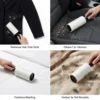 Reusable Lint Roller for Pet Hair - Sticky Adhesive Dust Remover for Furniture Clothes, Household Cleaning Tool with Handle (120 4
