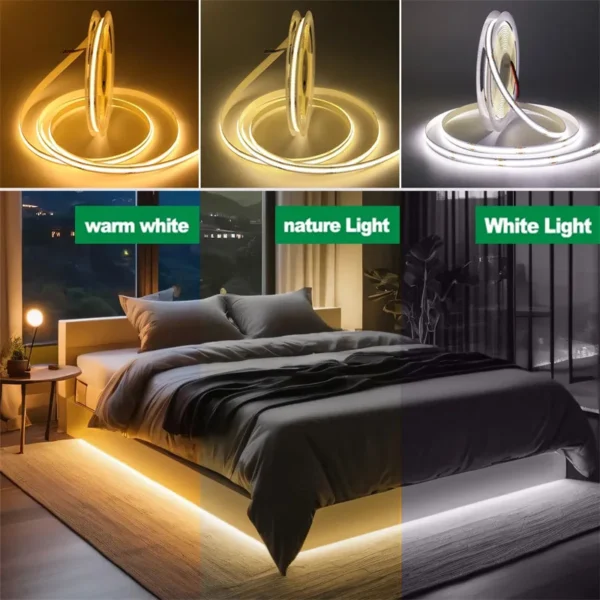 8MM COB Led Strip 5V With Motion Sensor Flexible LED Tape Battery Powered 320LEDs/M Induction Night Light For Stair Kitchen 3