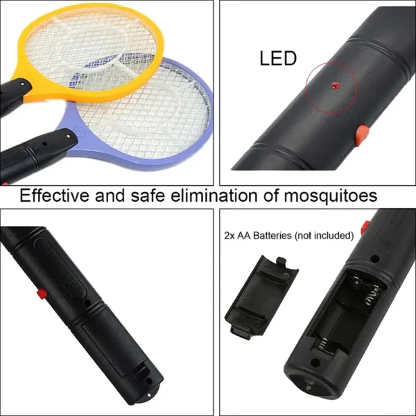 Electric Fly Insect Bug Zapper Bat Handheld Insect Fly Swatter Racket Portable Mosquitos Killer Pest Control For Bedroom Insects 5