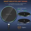 LED Fast Wireless Charging Stand Universal Charger Dock Pad for iPhone 17 16 15-8 Series Samsung S24/S23/S22/S21 Xiaomi Huawei 3