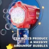 Fully Automatic Bubble Gun Rocket Bubbles Machine Automatic Blower with Bubble Liquid 3