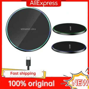 LED Fast Wireless Charging Stand Universal Charger Dock Pad for iPhone 17 16 15-8 Series Samsung S24/S23/S22/S21 Xiaomi Huawei 1